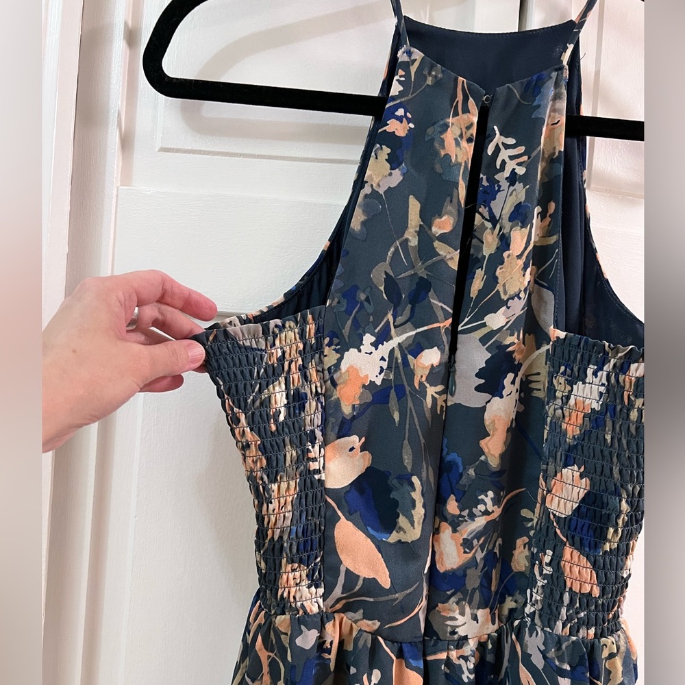Chelsea28 Navy, Green, and Crean Maxi Dress